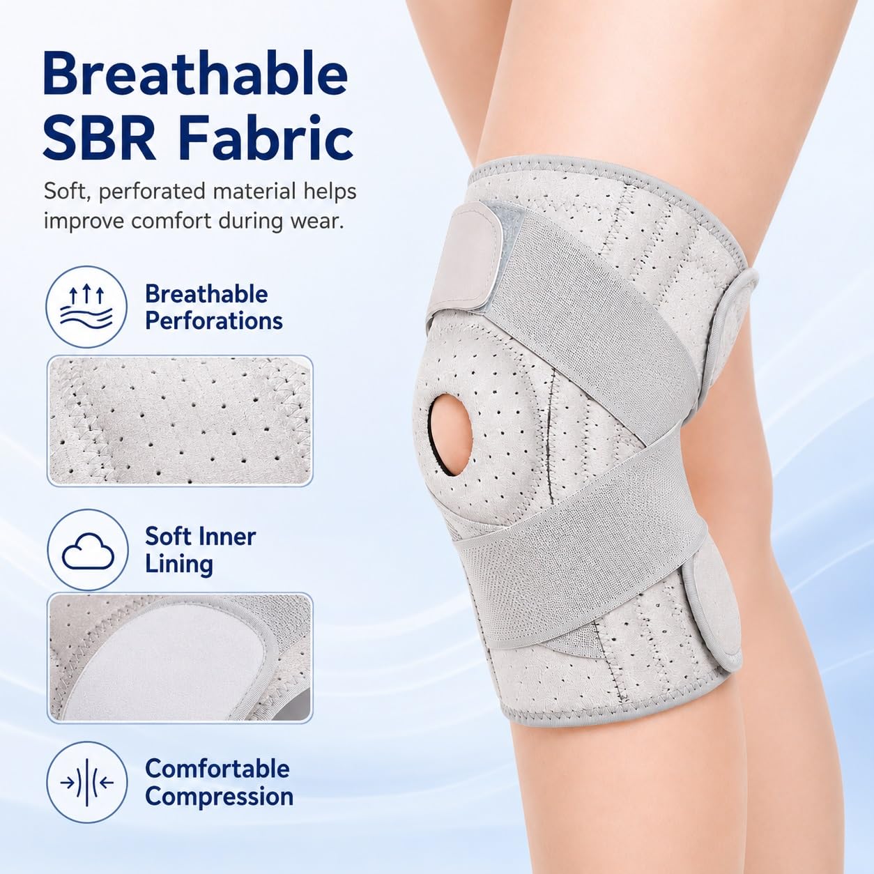 Rodillera para el dolor de rodilla para mujeres y hombres. Correa de soporte para el tendón rotuliano. Soporte de rodilla para rótula abierta, para desgarro de menisco, alivio de la artritis. Man