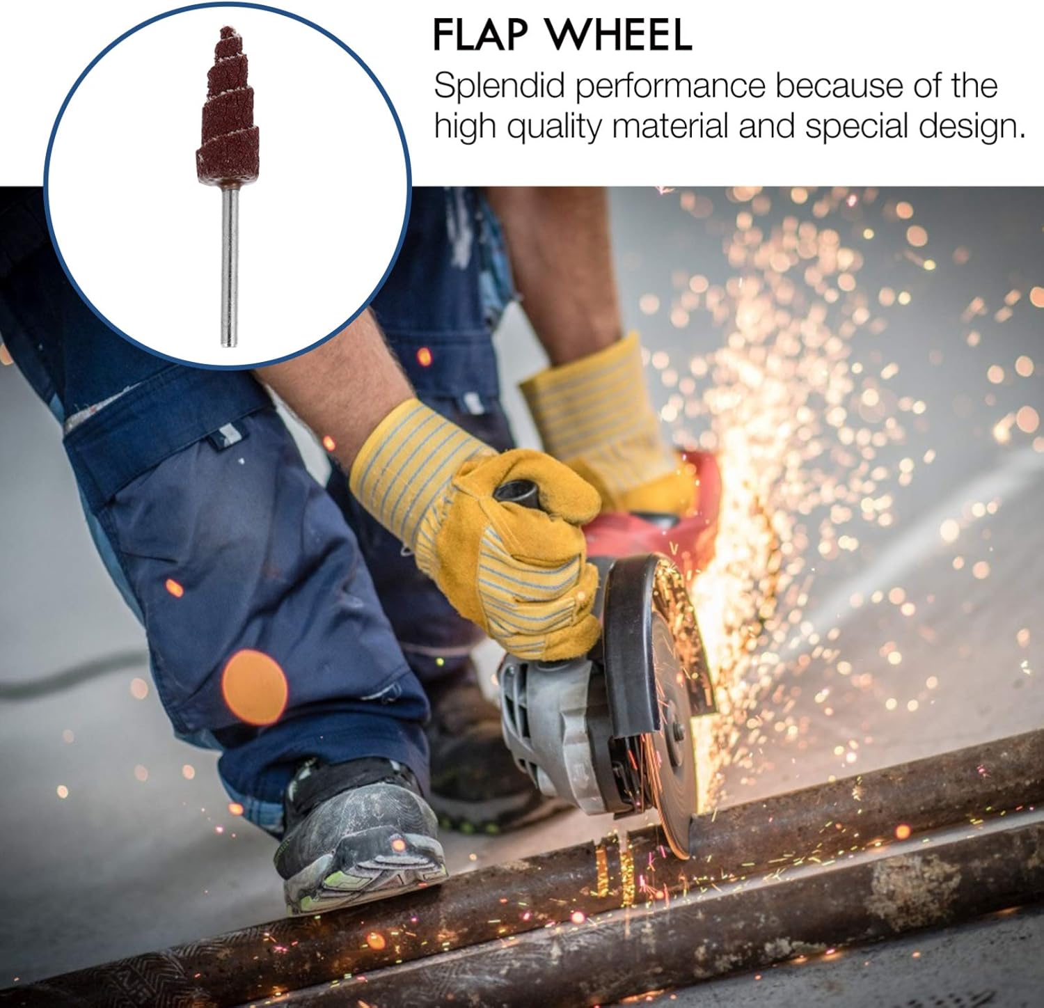 Flap Wheel, 20pcs Cone Shape Abrasive Cloth Flap Wheel Sanding Sandpaper Universal Polishing Rotary Tool for Groove Gap Corner Polishing Polishing
