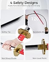 Vista 70 de Cold Blade Toy Sword - 41 inches Toy Katana Replica with Holster Belt and Display Stand - Sword with Authentic Design Shusui