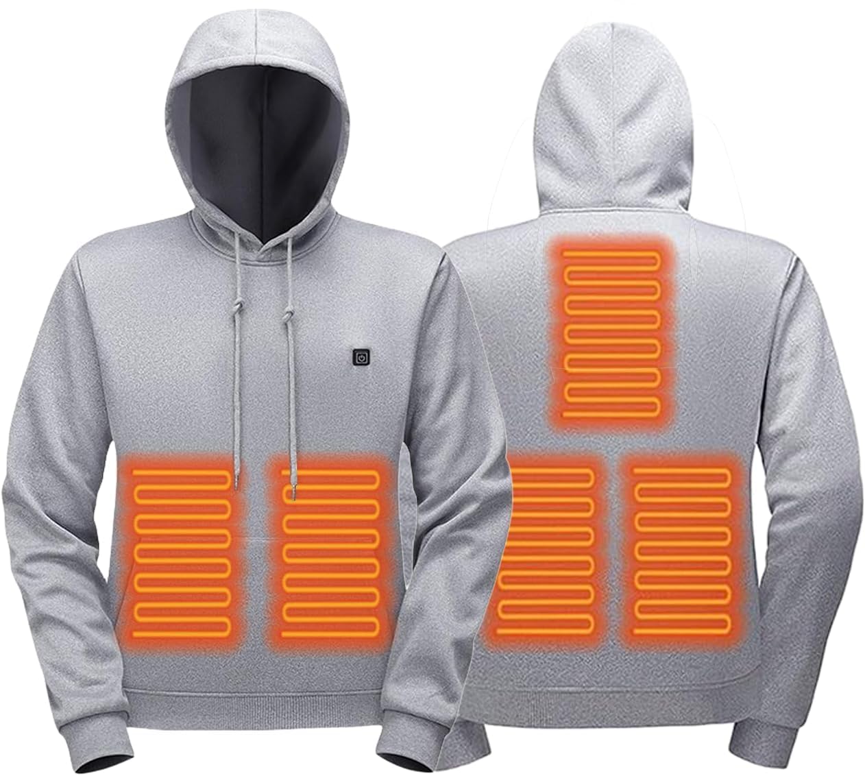 Earneo Unisex Heated Hoodie for Men Women Heated Sweatshirt Warm USB Electric Outdoor Winter Puffer Jacket with No Battery