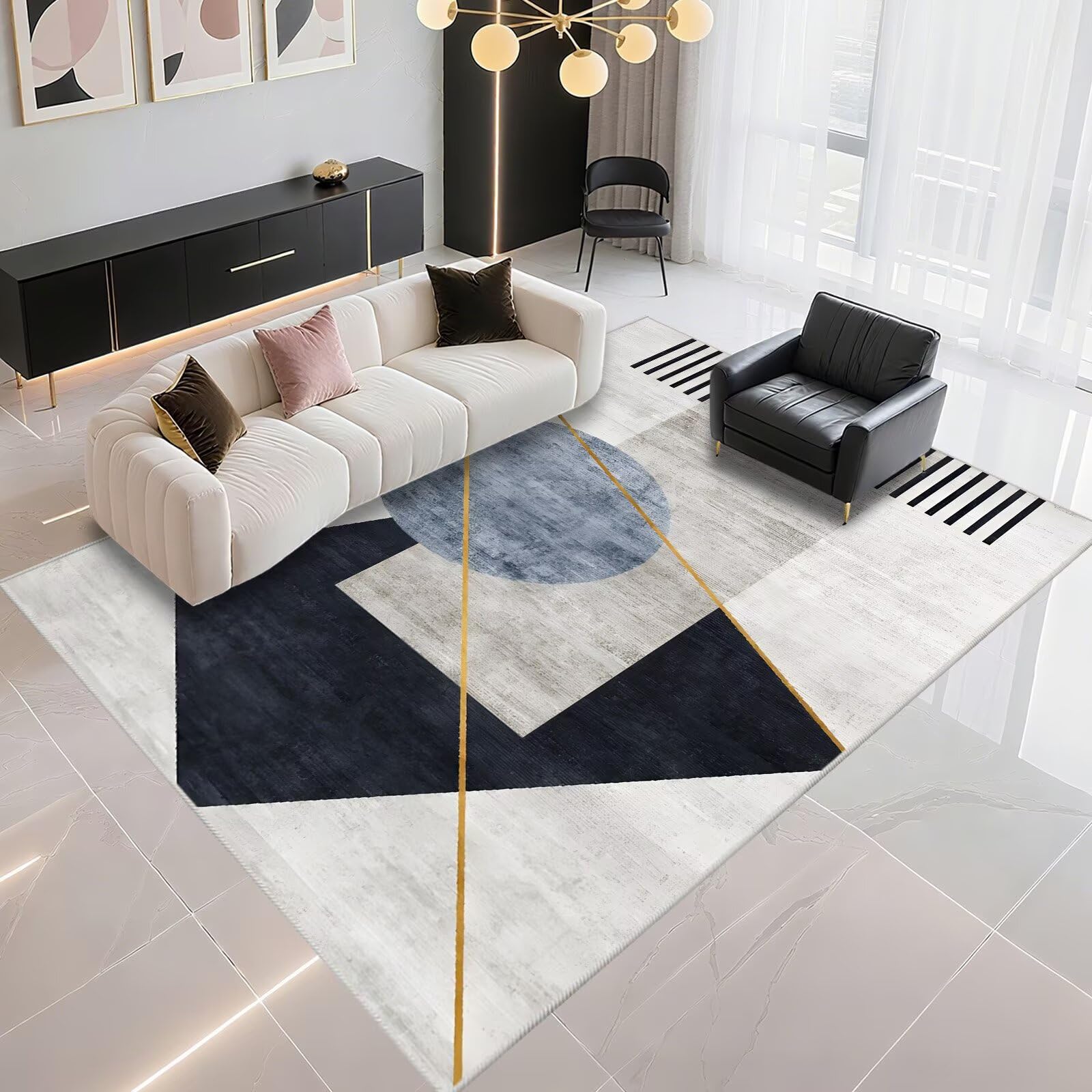 Tapis couloir anti-glisse 100x160cm pour embellir l'entrée du salon