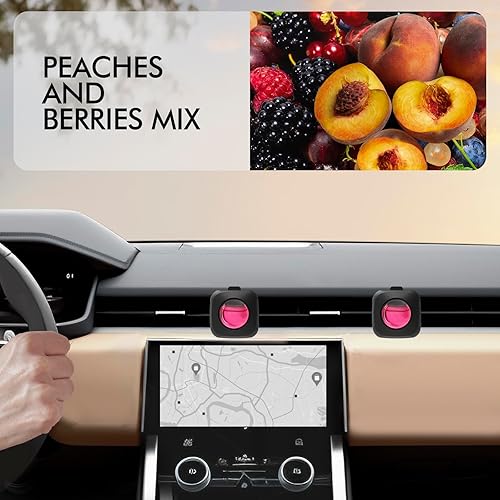 Miniatura 2 de Ambientadores de automóvil, bayas de melocotón, paquete de 6, 0.16 onzas líquidas cada uno, clips de ventilación para ambientador de automóvil,