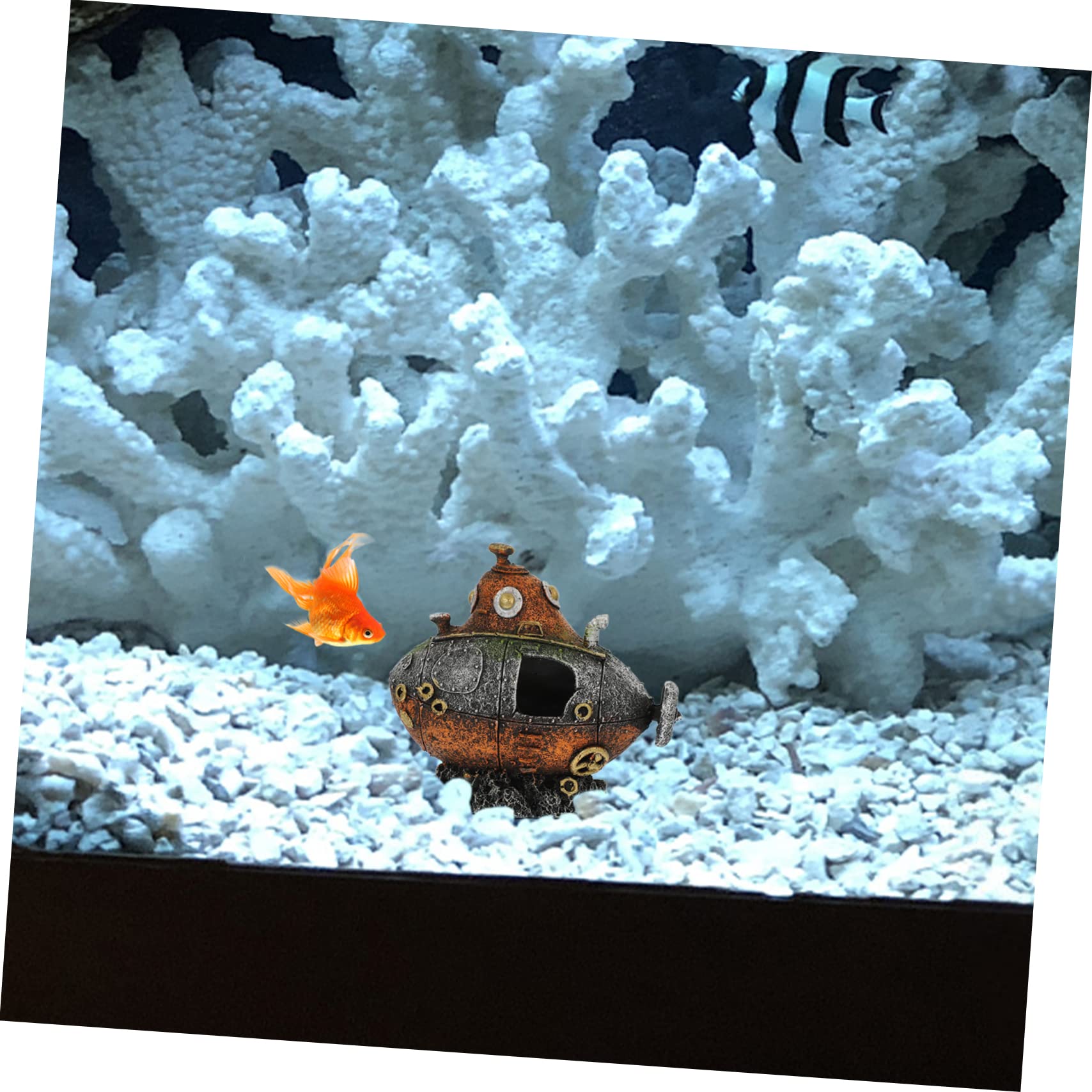 Yardwe 5 Piezas Escondite De Pecera Esponja Ornamento Calentador De Acuario Cueva De Escondite De Peces Medusa Vacío Decoración para Peces Marina Equipo Océano Juguetes Resina