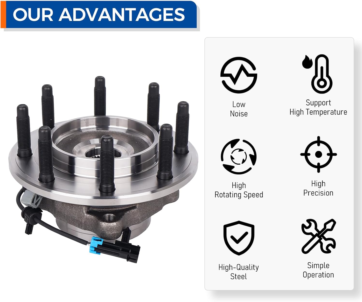 PAROD 515089 [Pair of 2] Front RWD Wheel Bearing & Hub Assembly Compatible with 2003-2005 Dodge Ram 2500 3500 w/ABS - Image 6