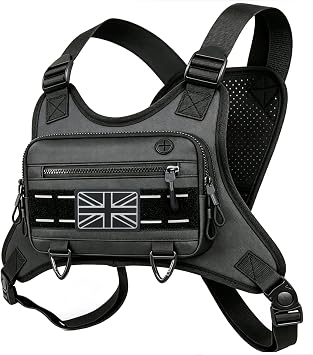 Mens Chest Bag, Waterproof Anti-Theft Running Chest Pack for Running, Cycling, Huntingm, Hiking, Traveling, Outdoor