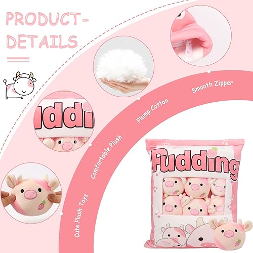 Miniatura 3 de Almohada de felpa de vaca, animales de peluche de vaca, mini muñeca de vaca, almohada decorativa de vaca regalo para niñas, adolescentes, decoración