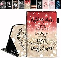 Vista 12 de Funda para tablet Kindle Fire 7 (7 pulgadas, 12ª generación, versión 2022), funda delgada de piel sintética con ranura para tarjetas y soporte