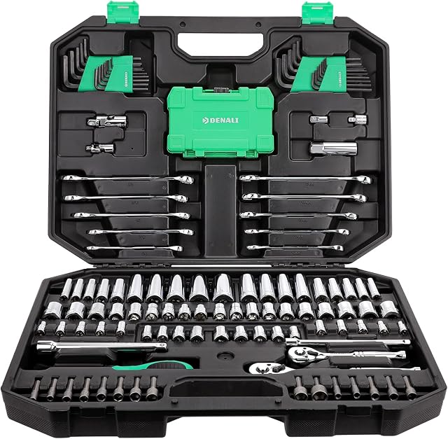 Amazon Brand  Denali 142-Piece All-Purpose Tool Kit and Socket Set