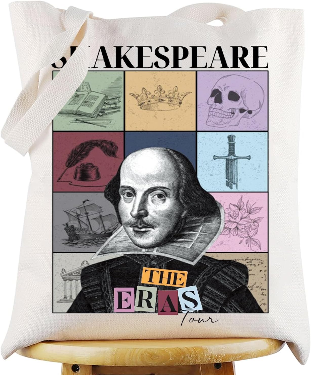 G2TUP Shakespeare Tote Bag Shakespeare Theater Fans Gift The Shakespeare Tour Shoulder Bag Shakespeare Merchandise