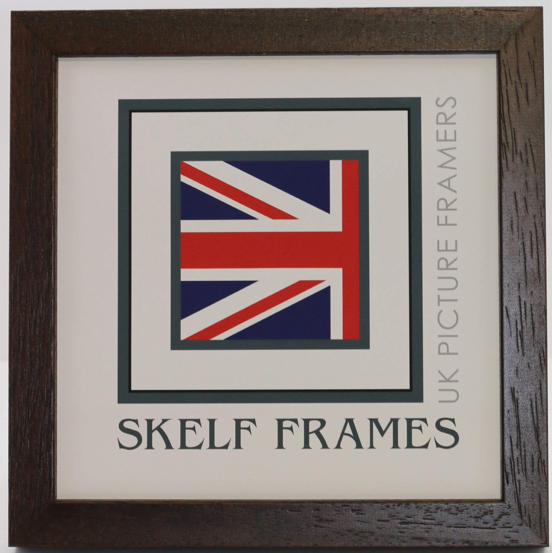 Skelf Frames Brown 18 X 18 Inches Square Picture Photo Frame In Phoenix Solid Wood With Styrene Hand Made In Yorkshire (Multiple Sizes)