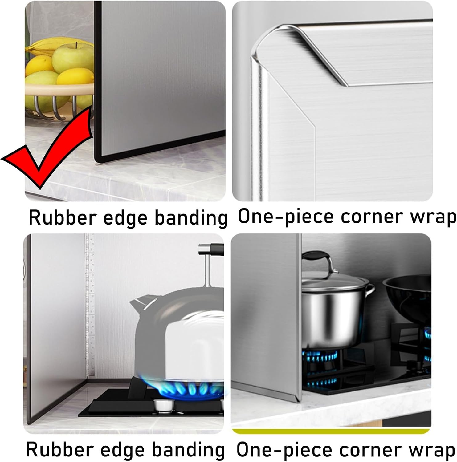 Folding Stove Splatter Guard - Carbon Steel Oil Splash Shield, Kitchen Anti-Splatter Protector for Cooking, White Grease Splatter Screen, Easy to Store & Clean