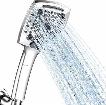 ELLO&ALLO Shower Head with Handheld, High-Pressure Handheld Shower Head with 5 Spray Modes, 59-Inch Stainless Steel Hose & 360 Adjustable Bracket Perfect for Pet Bathing, Baby Care & Shower Cleaning