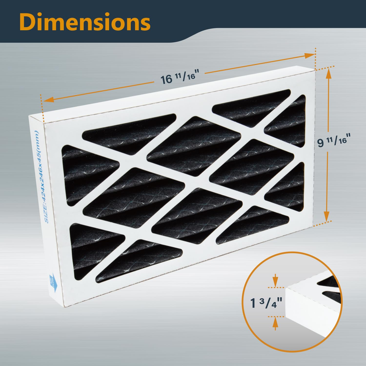 POWERTEC Filtro aria a carbone attivo, filtri aria esterna da 5 micron per WEN 3410, POWERTEC AF4000/AF1004, sistemi di filtrazione dell'aria per officina e garage, ricambio per WEN