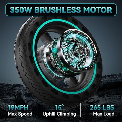 Miniatura 12 de Electric Scooter for Adults, 19/25 Mph Max Speed, 21/25/35 Miles Range,350/500/600W APP Control E-Scooter with 8.5"/10" Inflatable tire, Foldable