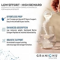 Vista 8 de Suplemento de colágeno marino en polvo, péptidos de colágeno marino hidrolizados tipo I, proteínas, biotina, ácido hialurónico, vitamina C