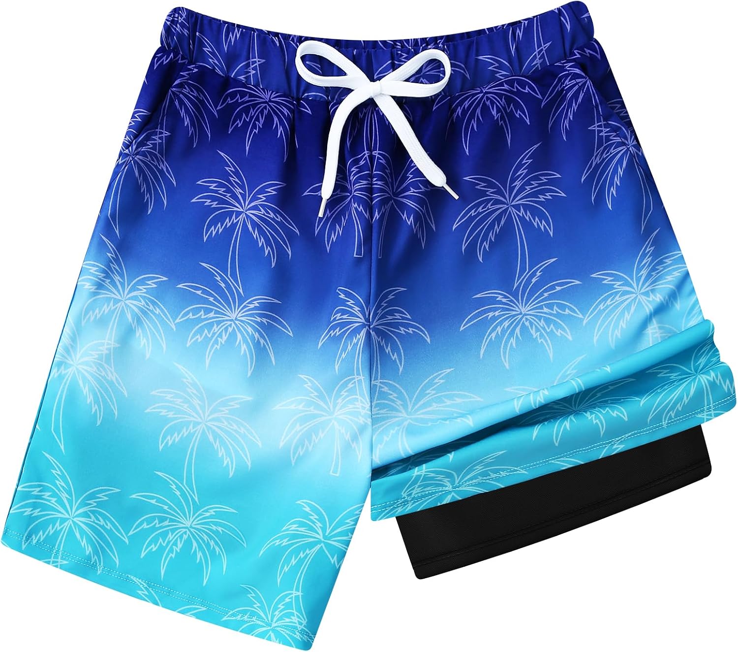 Boys Swim Trunks with Compression Liner Quick Dry Boys Bathing Suit with Pockets for Summer 5-16 Years
