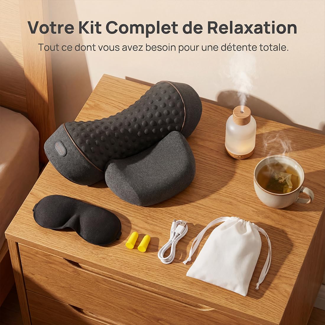 Spinea Cervicalm, Masseur Cervical 3 En 1 Avec Chauffage, Vibration, Traction - Intensité RéGlable Portable, Soulager Les Douleurs Des Tissus Profonds Pour Maison Et Bureau (#2,Trois modes)