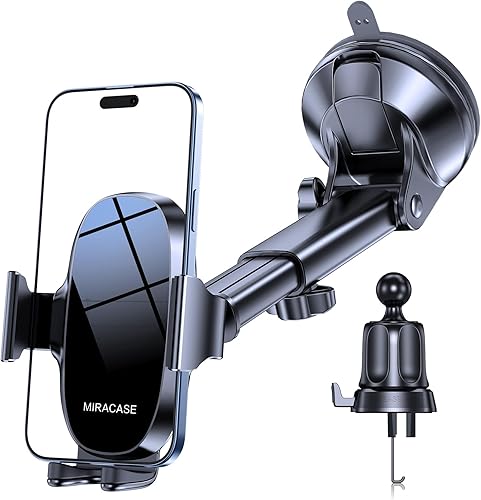 Miracase Soporte universal 3 en 1 para teléfono celular para tu automóvil, soporte universal de teléfono para salpicadero de automóvil, ventilación