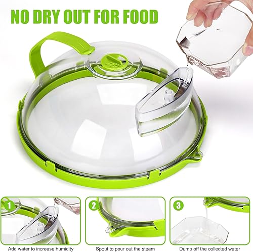 Miniatura 4 de Cubierta para microondas para alimentos, cubierta de salpicaduras de microondas de 10 pulgadas, cubierta transparente para alimentos para