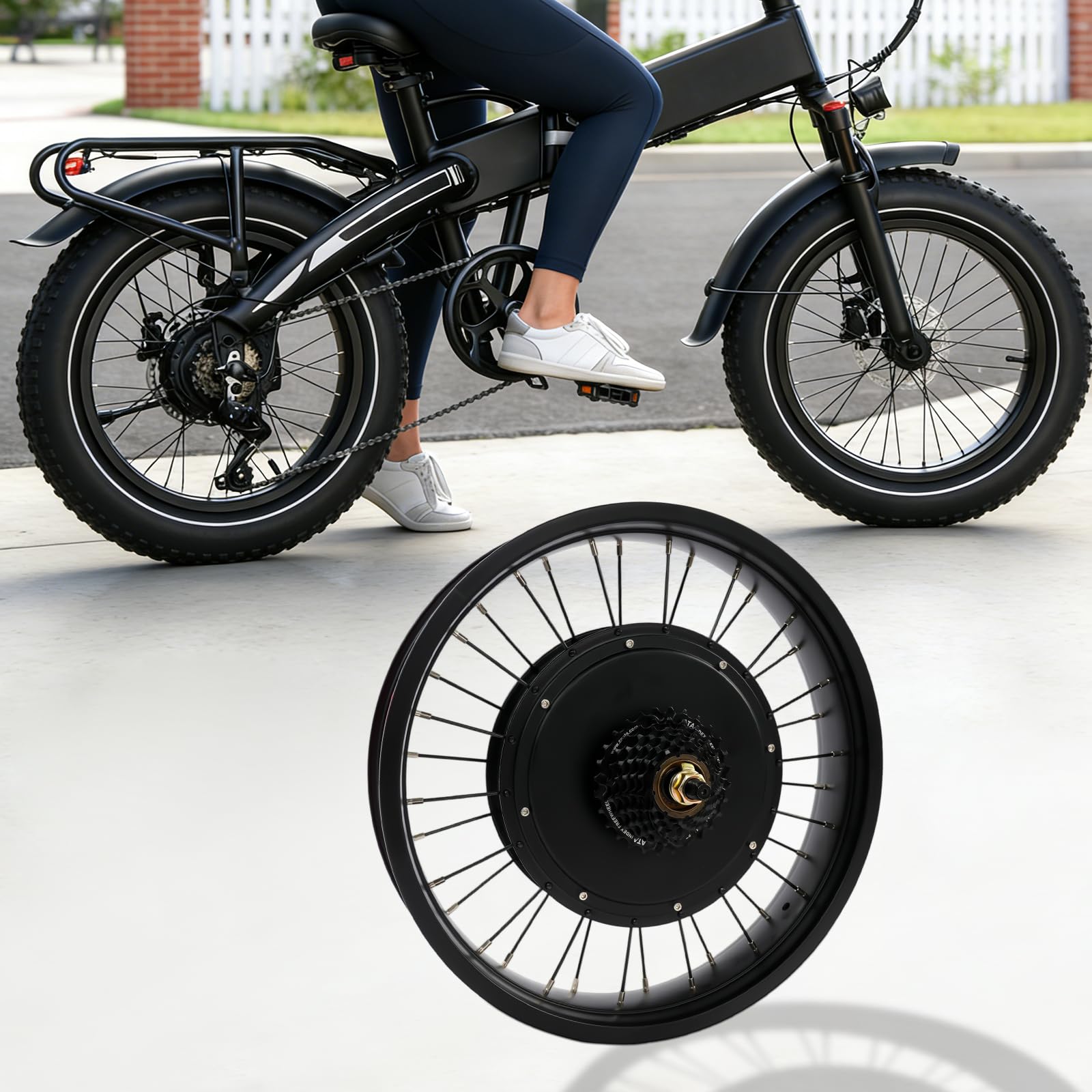 Fat Bike zestaw do przebudowy roweru elektrycznego z silnikiem tylnym koła 20 cali, zestaw silnika elektrycznego do roweru elektrycznego 48 V 1000 W