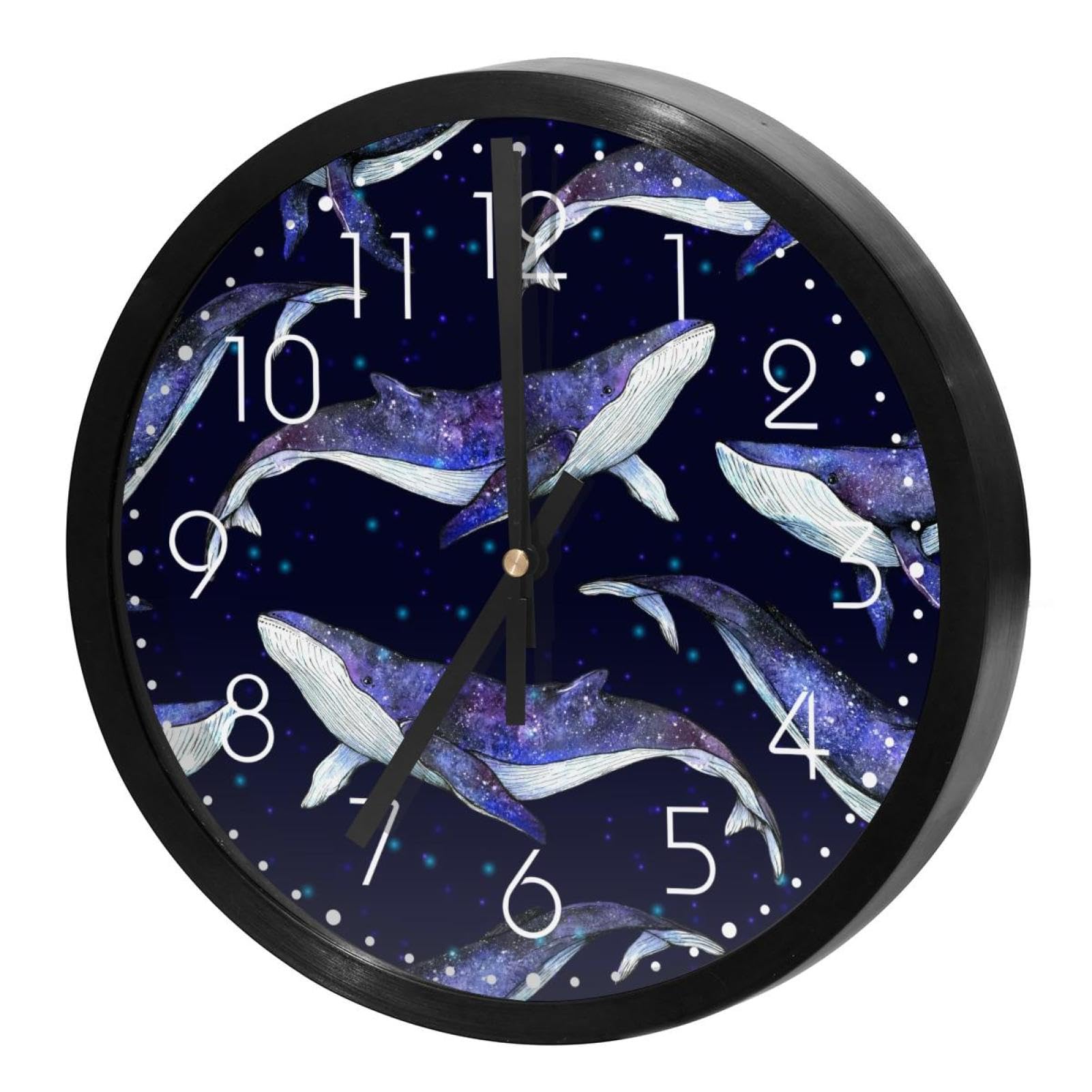 Horloge murale silencieuse pour chambre d'enfant sur le thème de l'espace