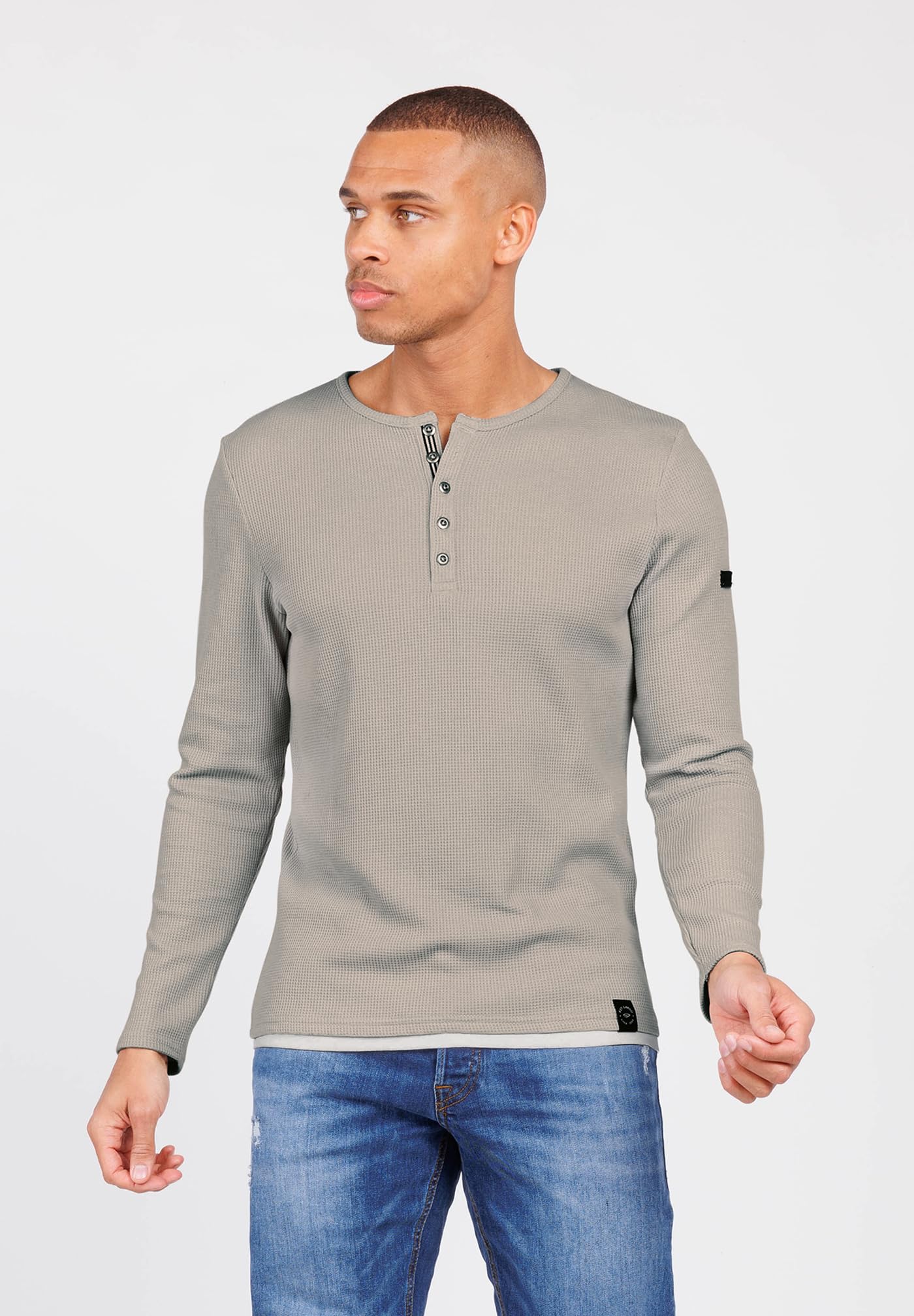 KEY LARGO Męska bluza Sandro Button, Dove Grey (1123), XXL
