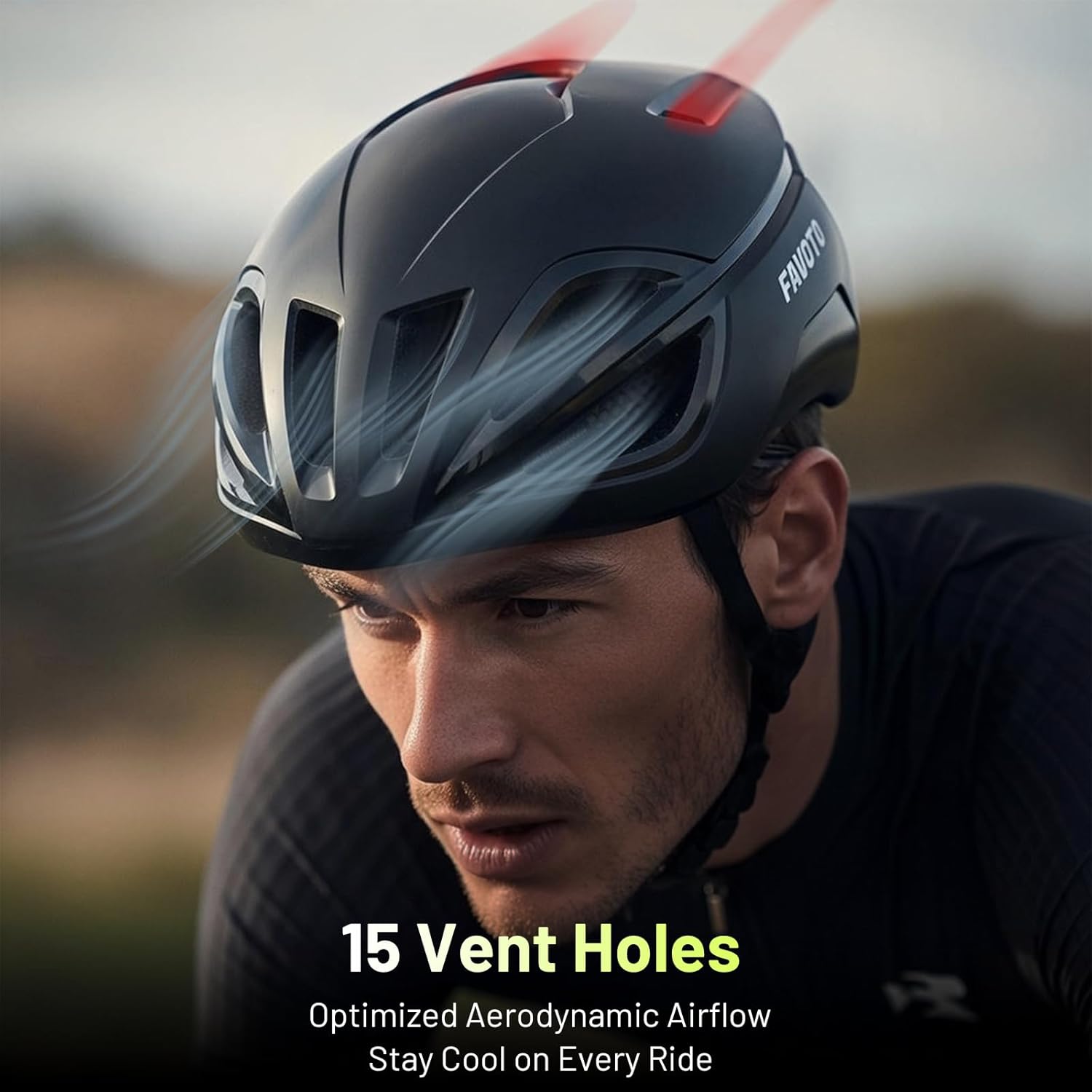 Favoto Adult Bike Helmet for Men & Women, Lightweight Cycling Helmet with Adjustable Fit, Sleek Streamlined Design, Road Commuter & Mountain Riding