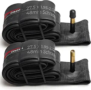 Fincci Pair 27.5 x 1.95-2.125 Inch Bike Inner Tubes 48mm Schrader or Presta Valve Inner Tube for Mountain MTB Road Hybrid Bicycle - Pack of 2