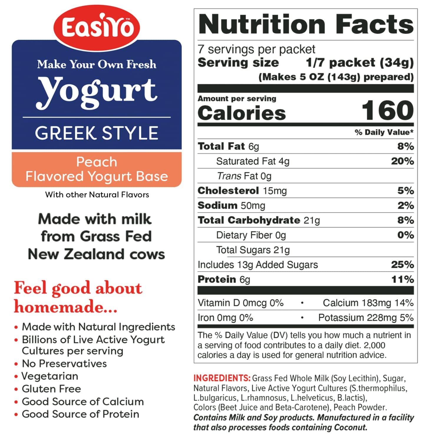 EasiYo Greek Style Yogurt Base | Variety Pack (10-pack, 70 Servings) with Live Cultures | Easy & Fresh Homemade Yogurt | Use with EasiYo Maker | New Zealand Milk from Grass Fed Cows
