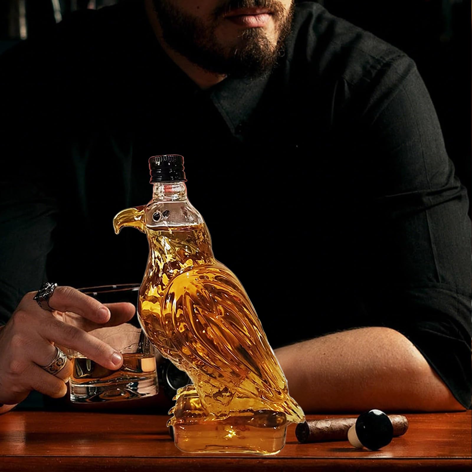 Amazon.com: Eagle Whiskey Bottle, Unique Glass Decanter for