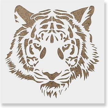 Tiger Head Stencil - Face, Wall, Animal
