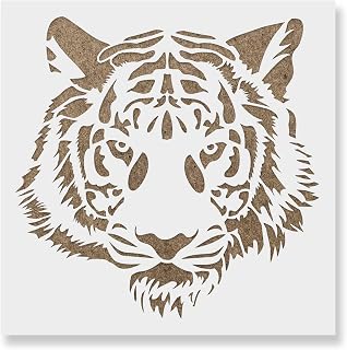 Tiger Head Stencil - Face & Wall Design, Animal Stencils