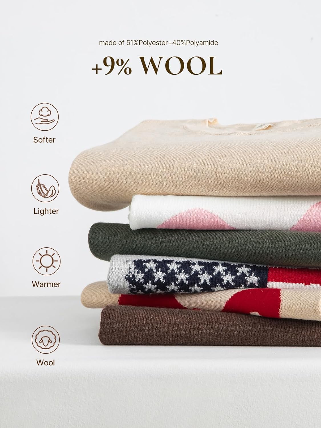 EVALESS Spring Sweaters for Women 2026 Trendy Wool Blend Sweaters Long Sleeve Crewneck Spring Outfits Pullover Sweater Tops - Image 4