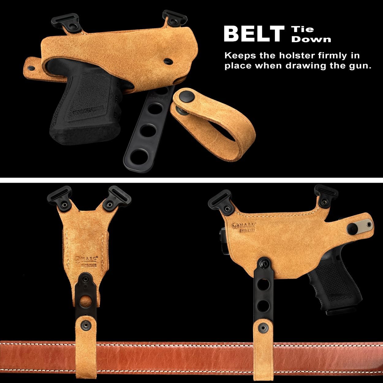 Premium Suede Leather Shoulder Holster with Single Mag Carrier Fits Hellcat 9mm Micro Compact 3’’ Barrel, Right Hand Draw, Brown Color #1524#