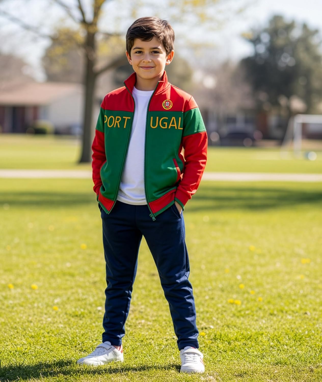 Just 4 Kicks Kids Portugal Full Zip Track Jacket - Youth Sizes - Portugal Warm-Up Jacket