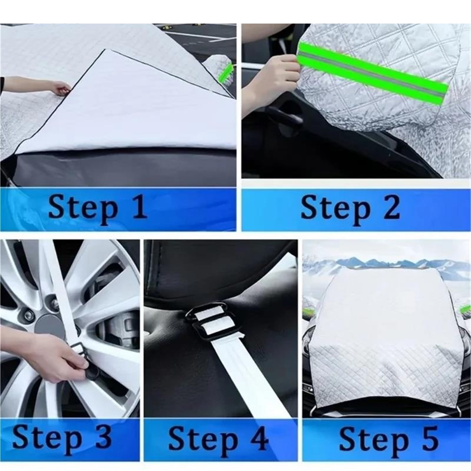 Couverture Pare-Brise Voiture Couverture De Neige Magnétique pour Pare-Brise Avant De Voiture, Pare-Soleil Anti-Gel, Antigel, Vêtements De Voiture avec Aspiration De Neige