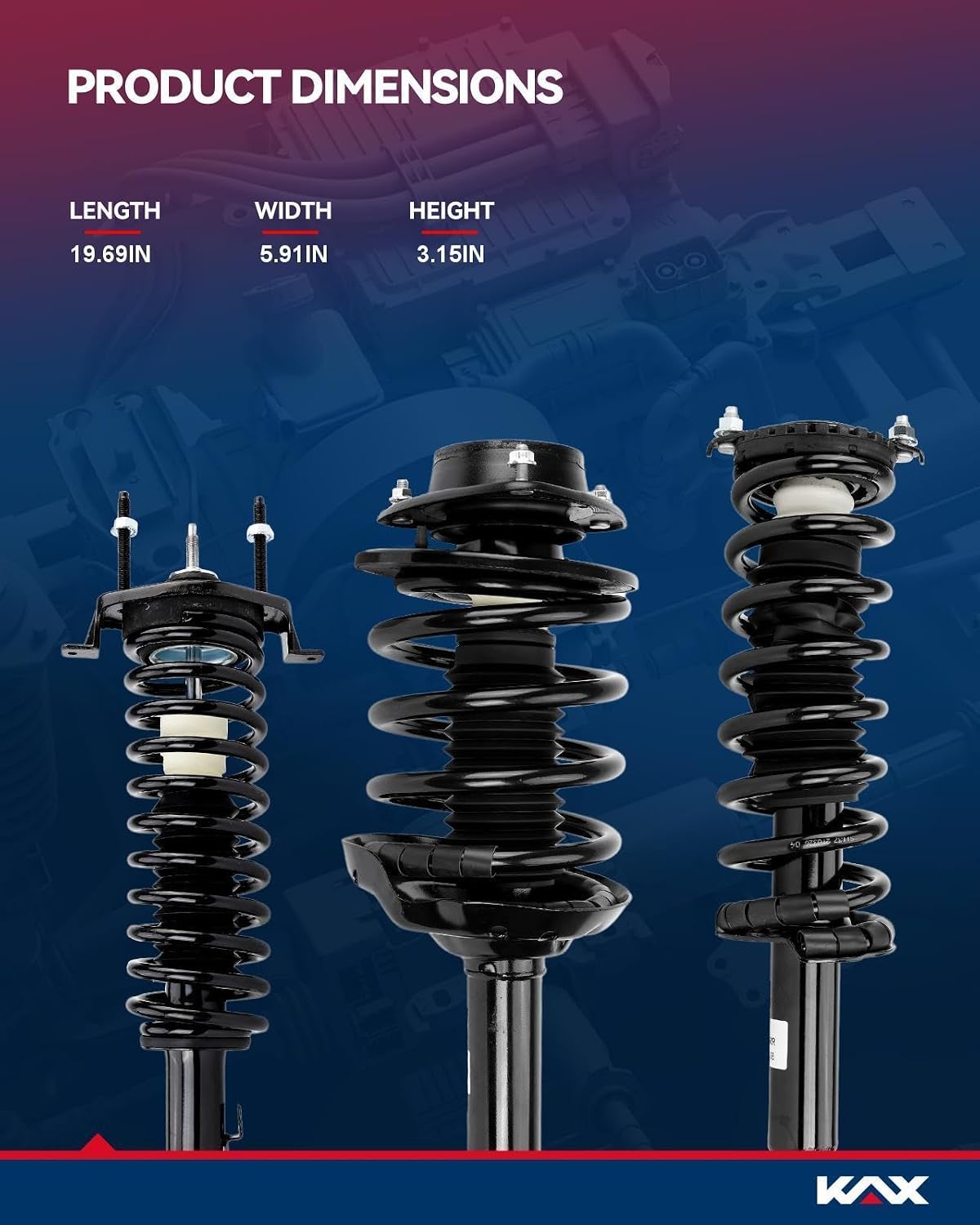 KAX Rear Struts Shocks for Dodge Ram 1500 2002 2003 2004 2005 2006 2007 2008 Replace 37207-2Pcs