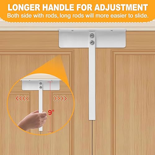 Miniatura 3 de Cerraduras de puerta plegables de metal, (4 unidades), cerraduras de armario para puerta doble para muebles, mantienen a los niños pequeños, gatos y