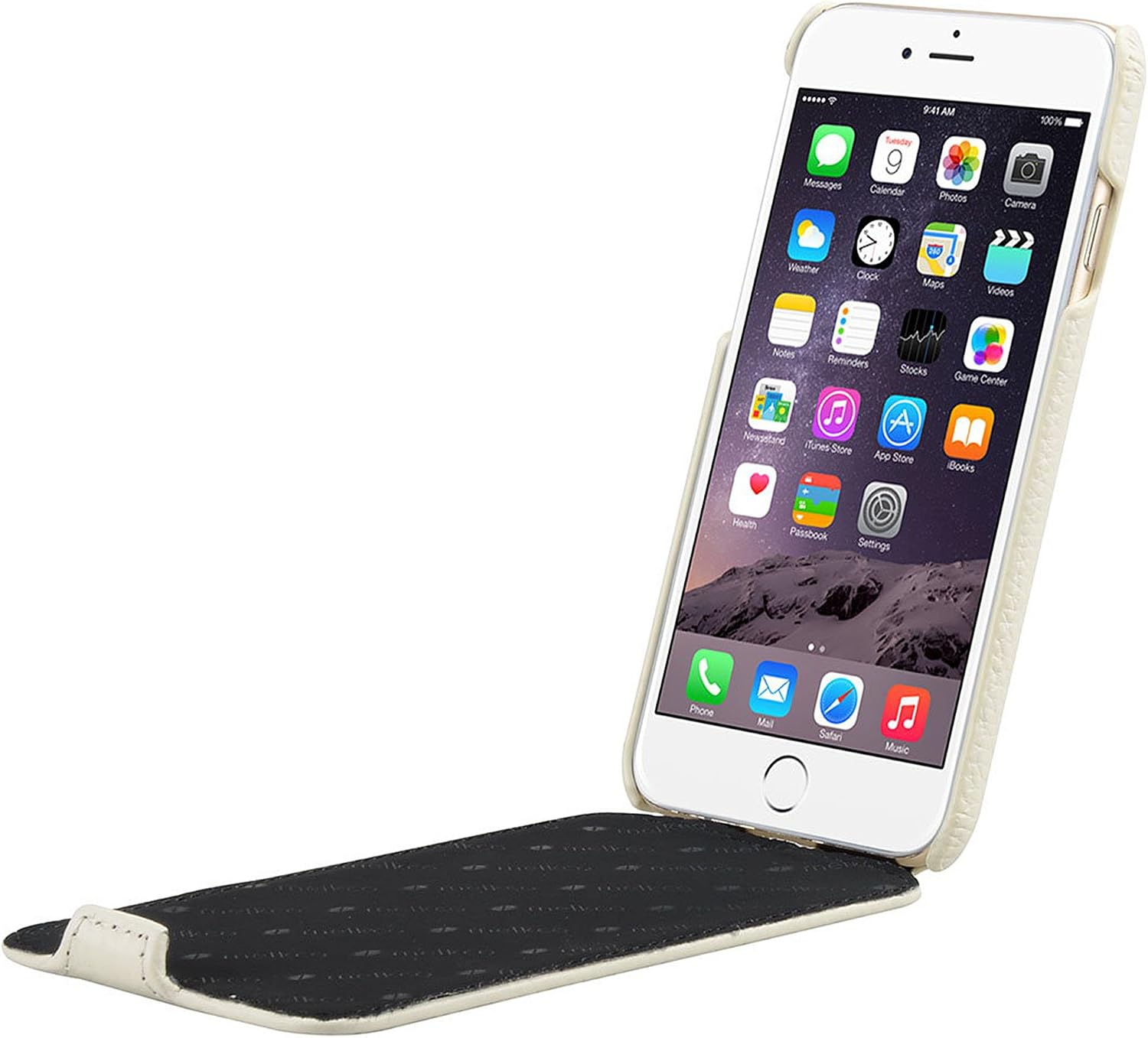 MELCKO Edle Case/Coated Leather Outer Case/Textile Interior Cover/Folding Mobile Phone Protection/Ultra-Slim Flip Case - Image 5