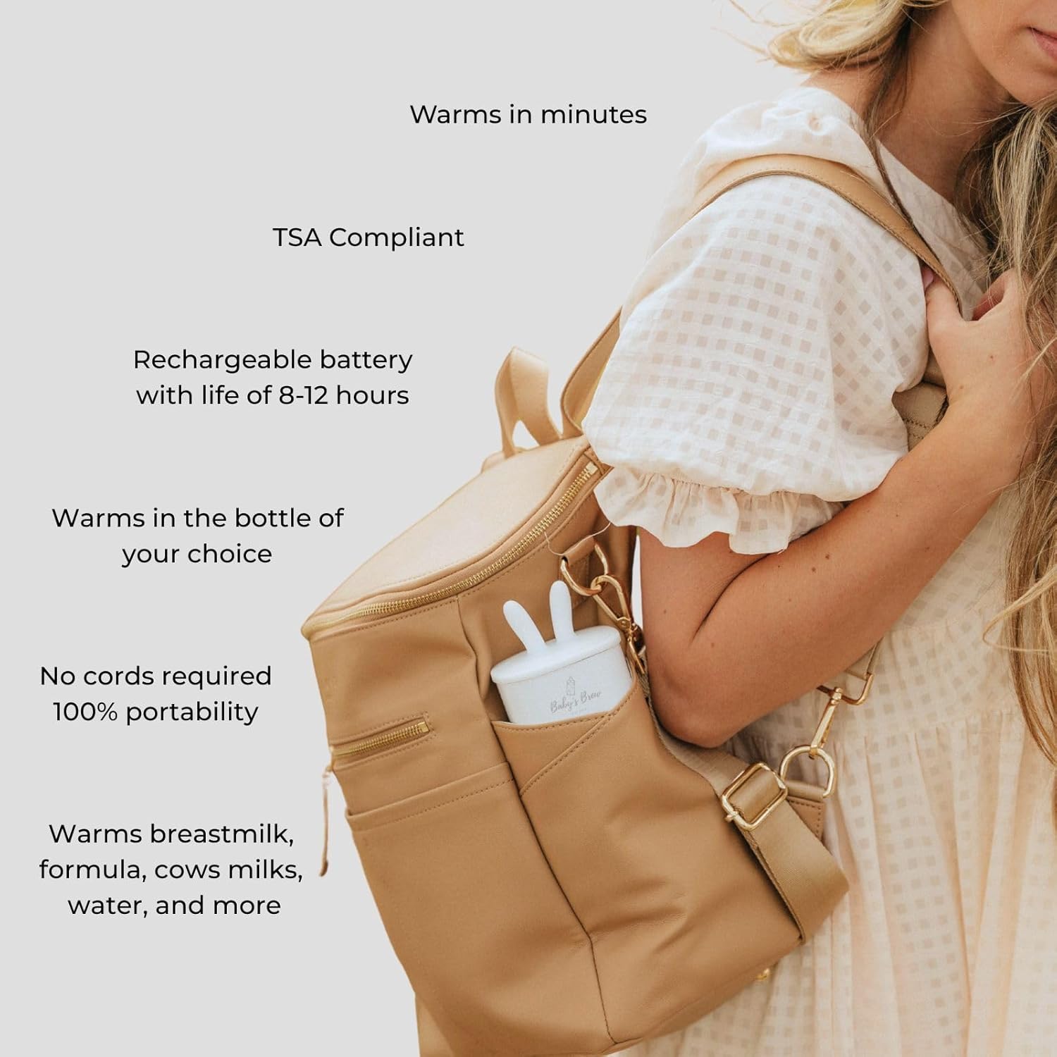 Baby's Brew Portable Bottle Warmer with XL Adapter (Fits Como tomo, Haakaa, Olababy, and Boon Nursh Bottles)