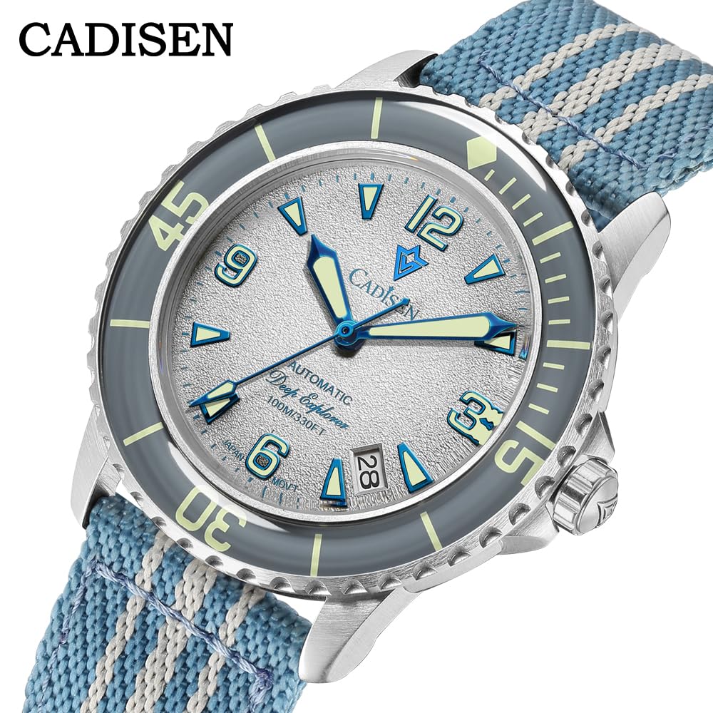 CADISEN Automatik Uhr Herren Mineralglas 100M Wasserdicht Armbanduhr Beiläufig