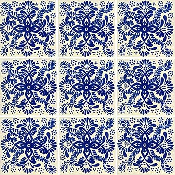 9 Mexican Tiles 4" x 4" Hand Painted Talavera C171
