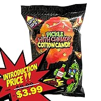 Vista 2 de Lupy Lups! Pepinillo de algodón de azúcar con chile Chamoy, tamaño familiar, 5 onzas, adorno para bebidas, cócteles de margaritas, piñata de fiesta