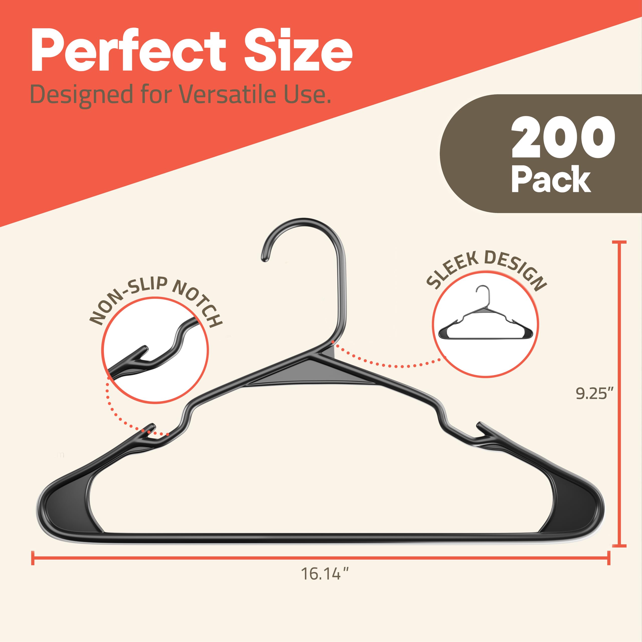 Campior Perchas de Ropa, diseño Delgado Que Ahorra Espacio, plástico Ligero y Duradero con Ranuras Inteligentes para los Hombros, Uso versátil para organizar la Ropa, Abrigos y Ropa,