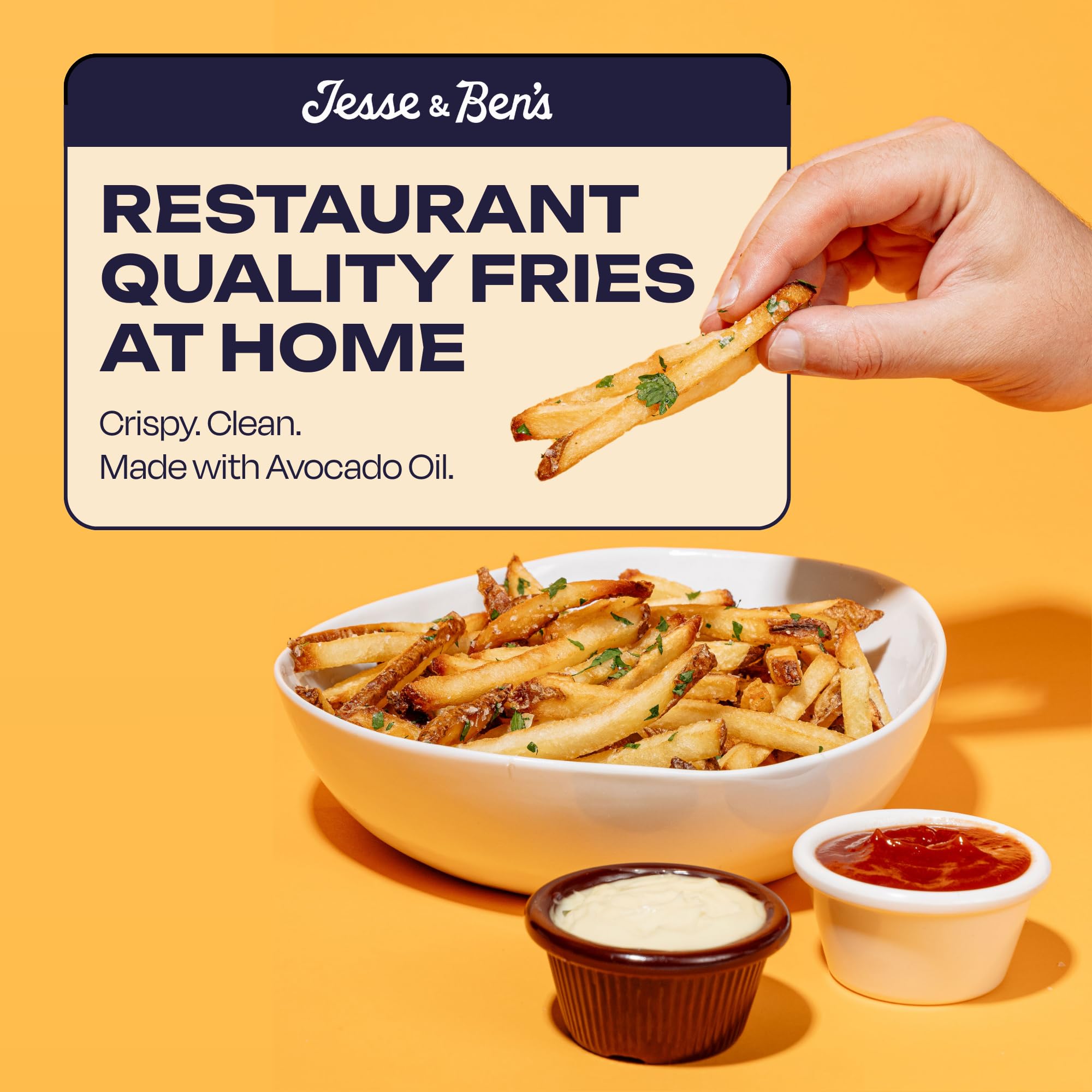 Jesse Bens Classic Sea Salt Fries Made with Avocado Oil Gluten-Free Non-GMO Vegan Frozen Potatoes Healthy Snack with — view 3