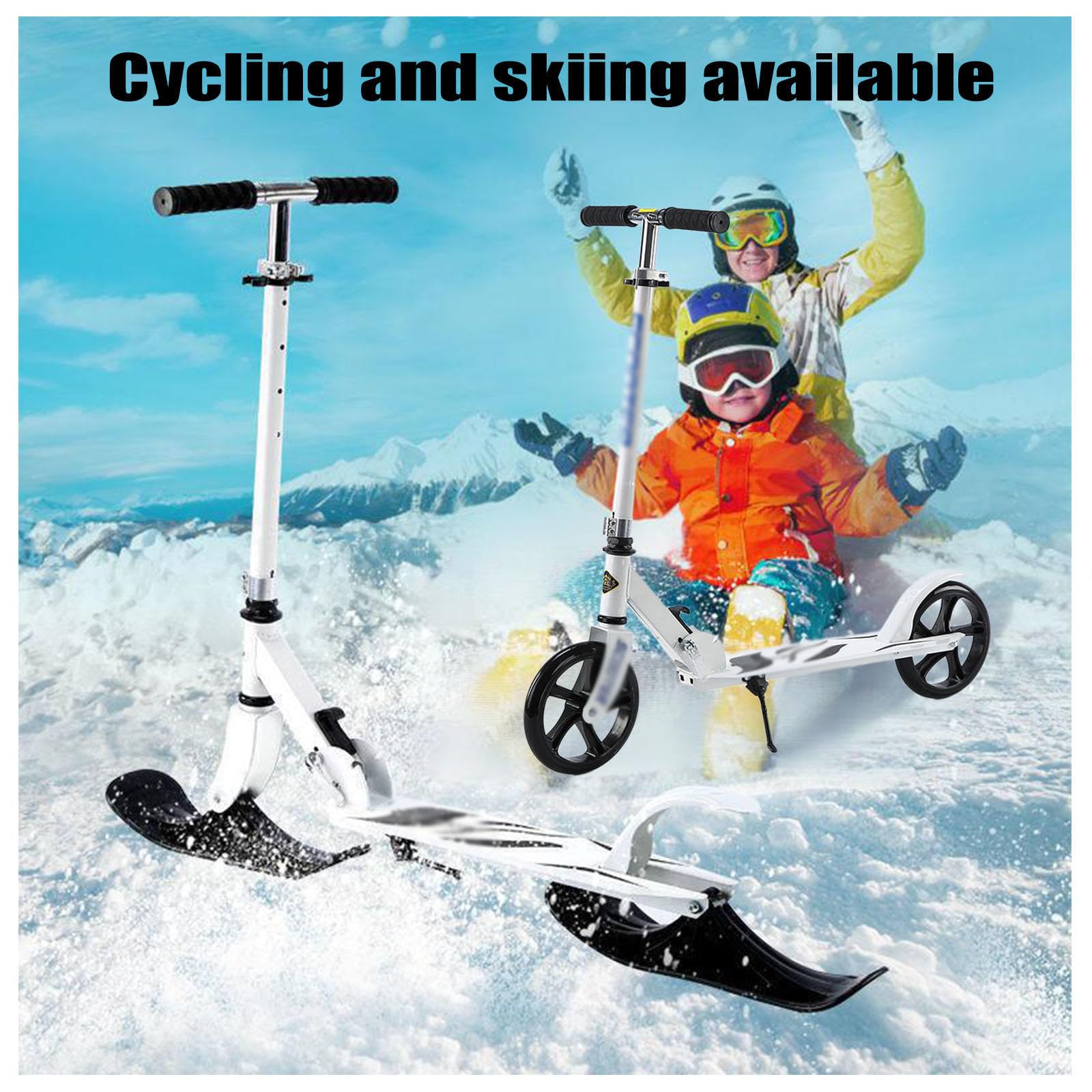Plegable 2 en 1 Patinete Niño con Dos Ruedas Altura Ajustable 150 Kg De Carga Patinete de Nieve para Niños para Niños y Niñas de 3 a 15 Años Ideal para Deportes Al Aire Libre