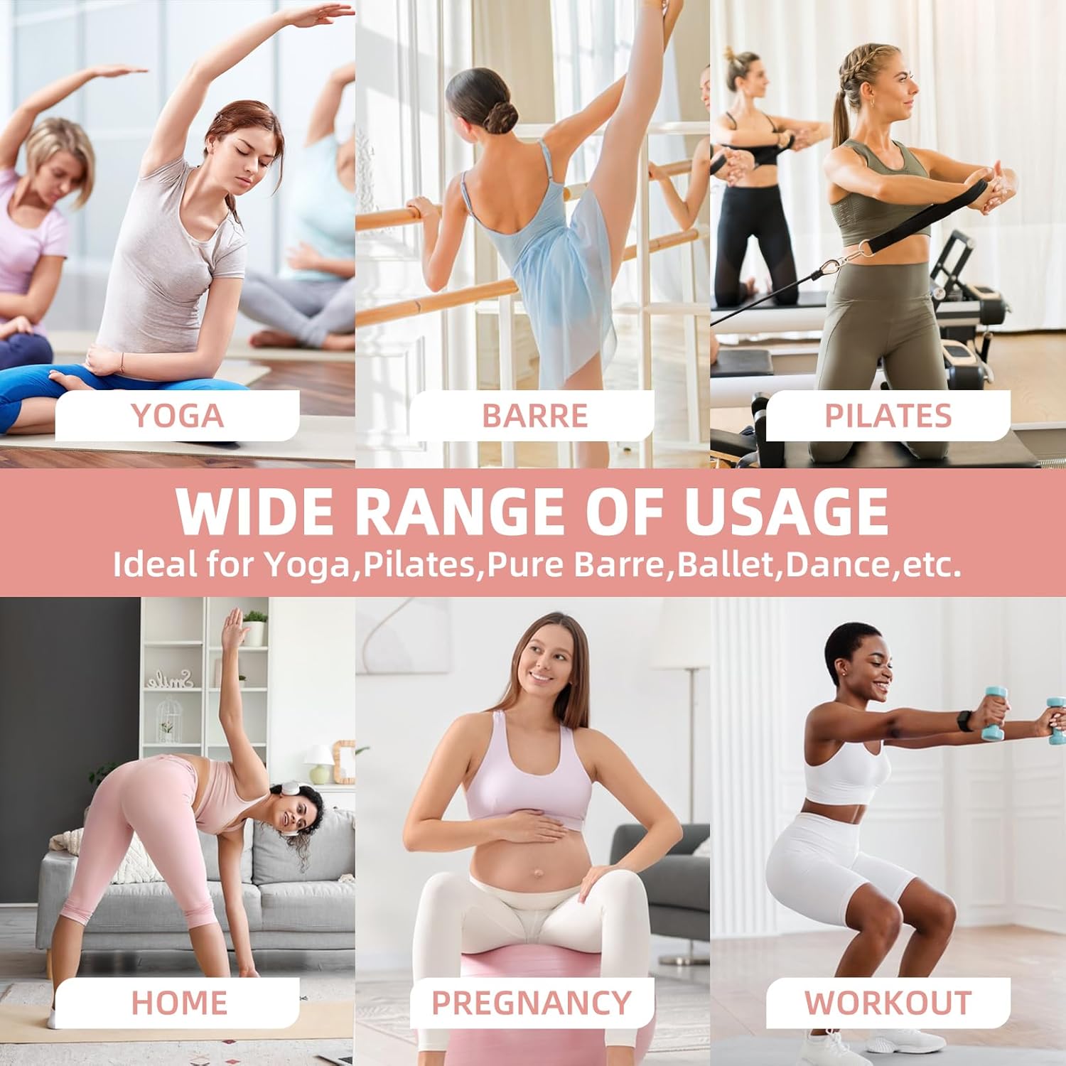 Marsolina Yoga Pilates Grip Socks for Women-Non Slip Grip & Straps for Training, Home, Hospital, Barefoot-Morandi Purple - Image 5