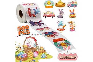 Easter Stickers for Kids, 500Pcs Easter Bunny Egg Roll Stickers
