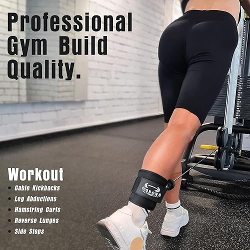 Miniatura 5 de Bandas de resistencia al tobillo con puños, bandas de tobillo para entrenamiento, bandas de ejercicio de piernas y glúteos para mujeres y hombres,