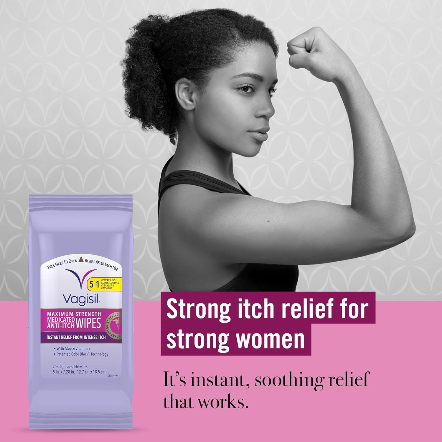 Vagisil Anti-Itch Medicated Feminine Vaginal Wipes, Maximum Strength, 20 Wipes (Pack of 1, Packaging may vary) : Everything Else